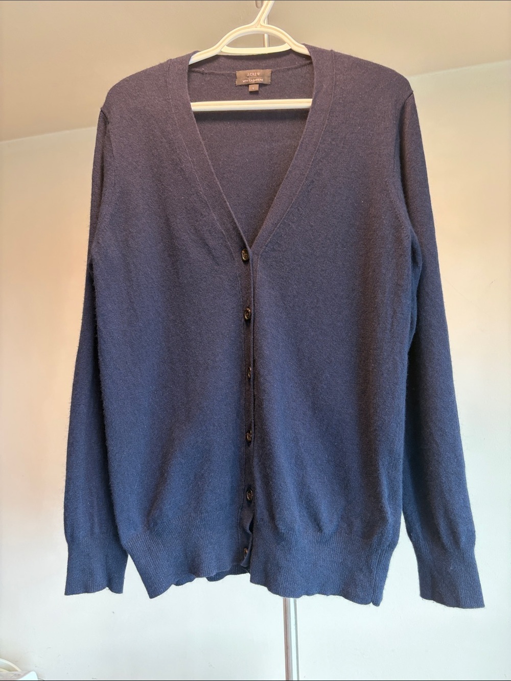 J.Crew Black Label Navy Cashmere Blend Cardigan Size L